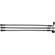 Alternate Length Designer Series Braided Non-ABS Front Upper Brake Line Kit — 63.5 cm (25"), 10 mm banjo