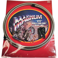 BYO® Build-Your-Own® Brake Line Kit — 183 cm (6'), 10 mm 35° lower banjo, 3/8" 60° upper banjo, non‑ABS, stainless steel, silver