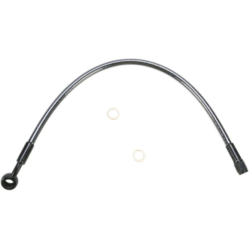 Designer Series Braided Non-ABS Front Brake Line Kit — 38 cm (15"), 10 mm 35° banjo