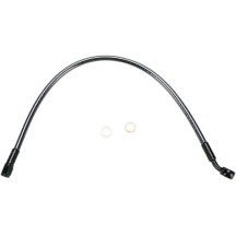 Designer Series Braided Non-ABS Front Brake Line Kit — 43 cm (17"), 10 mm 35° banjo, Black