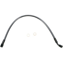 Designer Series Braided Non-ABS Front Brake Line Kit — 43 cm (17"), 10 mm 35° banjo, Black