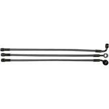 Designer Series Braided Non-ABS Front Brake Line Kit — 43 cm (17"), 10 mm 35° banjo, Black