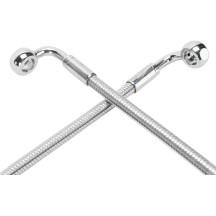 Designer Series Front Lower Brake Line Kit — without ABS, dual disc, Silver Polished