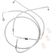 Designer Series Front Lower Brake Line Kit — 2018+ dual-disc Softails, Silver polished