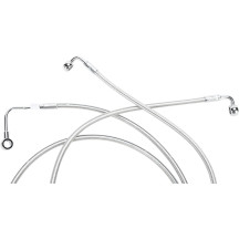 Designer Series Front Lower Brake Line Kit — 2018+ dual-disc Softails, Silver polished