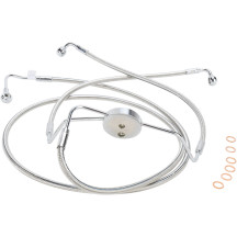 Designer Series Front Lower Brake Line Kit — 2018+ dual-disc Softails, Silver polished