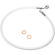 Designer Series ABS-Specific Upper Brake Line Kit — 26" length, 7/16" 35° banjo fitting, Chrome