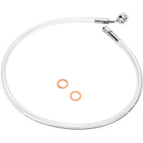 Designer Series ABS-Specific Upper Brake Line Kit — 26" length, 7/16" 35° banjo fitting, Chrome