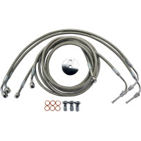 Kit de latiguillos de freno de acero inoxidable — 46–51 cm (18"–20"), con ABS, Plateado