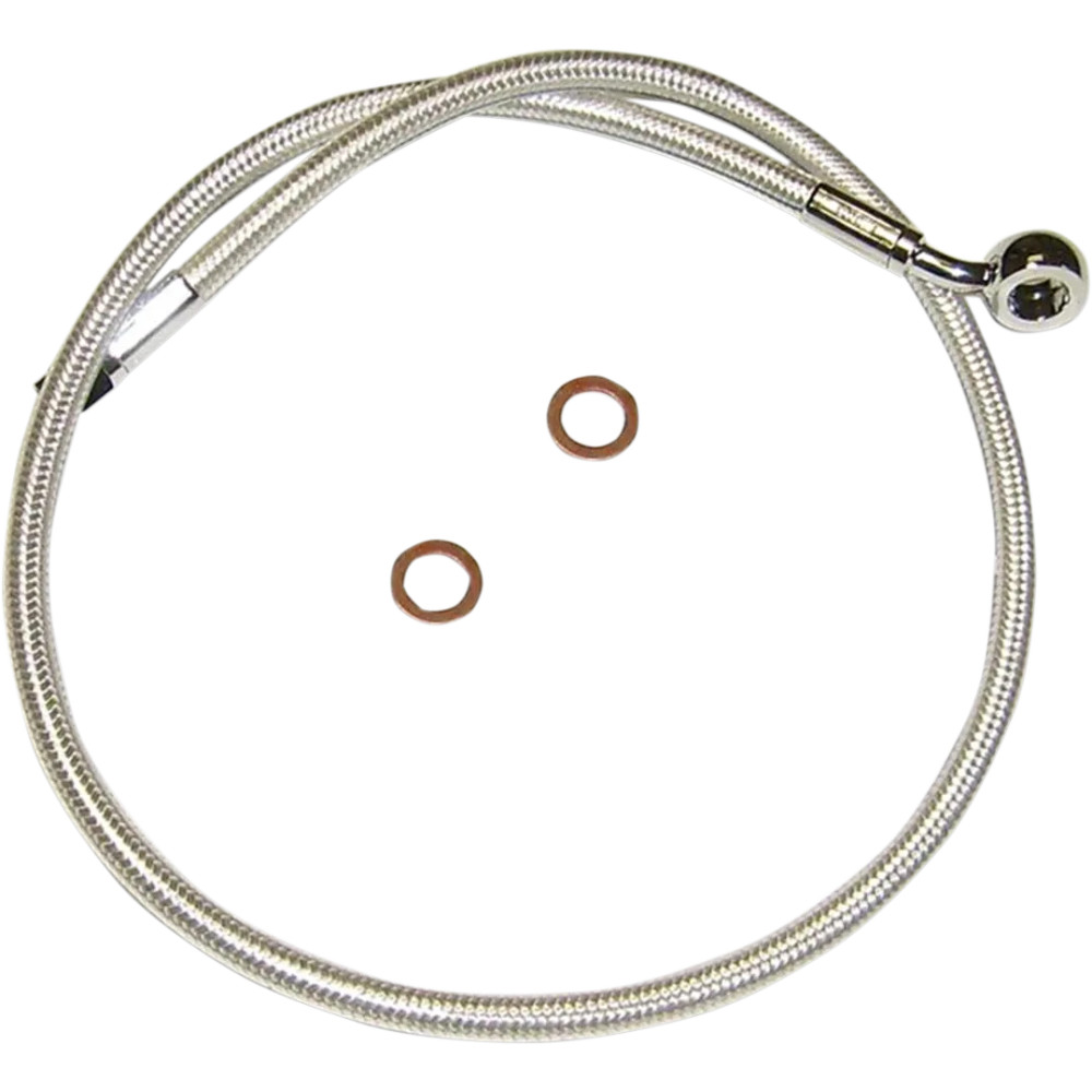 Designer Series ABS-Specific Upper Brake Line Kit — 66 cm (26"), 10 mm 35° banjo, front upper, Chrome