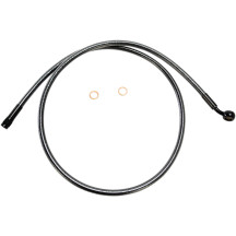 Alternate Length Designer Series ABS-Specific Front Brake Line Kit — 42 in, 10 mm 35° banjo fitting, Black