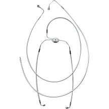 Alternate Length Designer Series ABS-Specific Front Brake Line Kit — 19" length, 10 mm 90° banjo, with ABS, Black