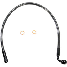 Designer Series ABS-Specific Upper Brake Line Kit — 21", 10 mm 90° banjo fitting, Black, Black Pearl