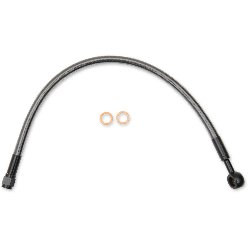 Designer Series ABS-Specific Upper Brake Line Kit — 15" (38 cm), 10 mm 180° banjo, Black