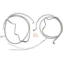 Designer Series Front Lower Brake Line Kit — Front lower, dual-disc, with ABS, Silver Polished