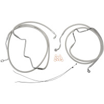 Designer Series Front Lower Brake Line Kit — Front lower, dual-disc, with ABS, Silver Polished