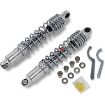 Premium Ride-Height Adjustable Shocks — 342.9 mm (13.50") extended, ±0.50" ride-height, Black/Chrome, rear