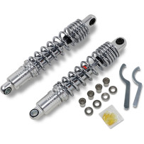 Premium Ride-Height Adjustable Shocks — 342.9 mm (13.50") extended, ±0.50" ride-height, Black/Chrome, rear