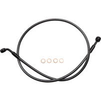 E-Z Align Braided Single Disc Front Brake Line — 40" length, without ABS, 3/8" lower, 10 mm upper