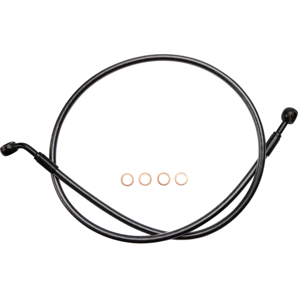 E-Z Align Braided Single Disc Front Brake Line — 40" length, without ABS, 3/8" lower, 10 mm upper