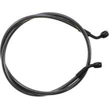 E-Z Align Braided Single Disc Front Brake Line — 42", without ABS, Black