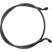 E-Z Align Braided Single Disc Front Brake Line — 112 cm (44"), without ABS, 3/8" 60° banjo, 10 mm 35° banjo, Black