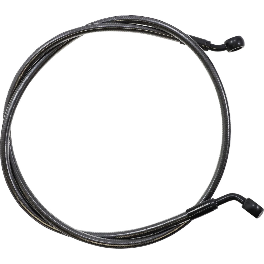 E-Z Align Braided Single Disc Front Brake Line — 112 cm (44"), without ABS, 3/8" 60° banjo, 10 mm 35° banjo, Black