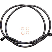 E-Z Align Braided Single Disc Front Brake Line — 137 cm (54"), without ABS, 3/8" 60° lower banjo, 10 mm 35° upper banjo