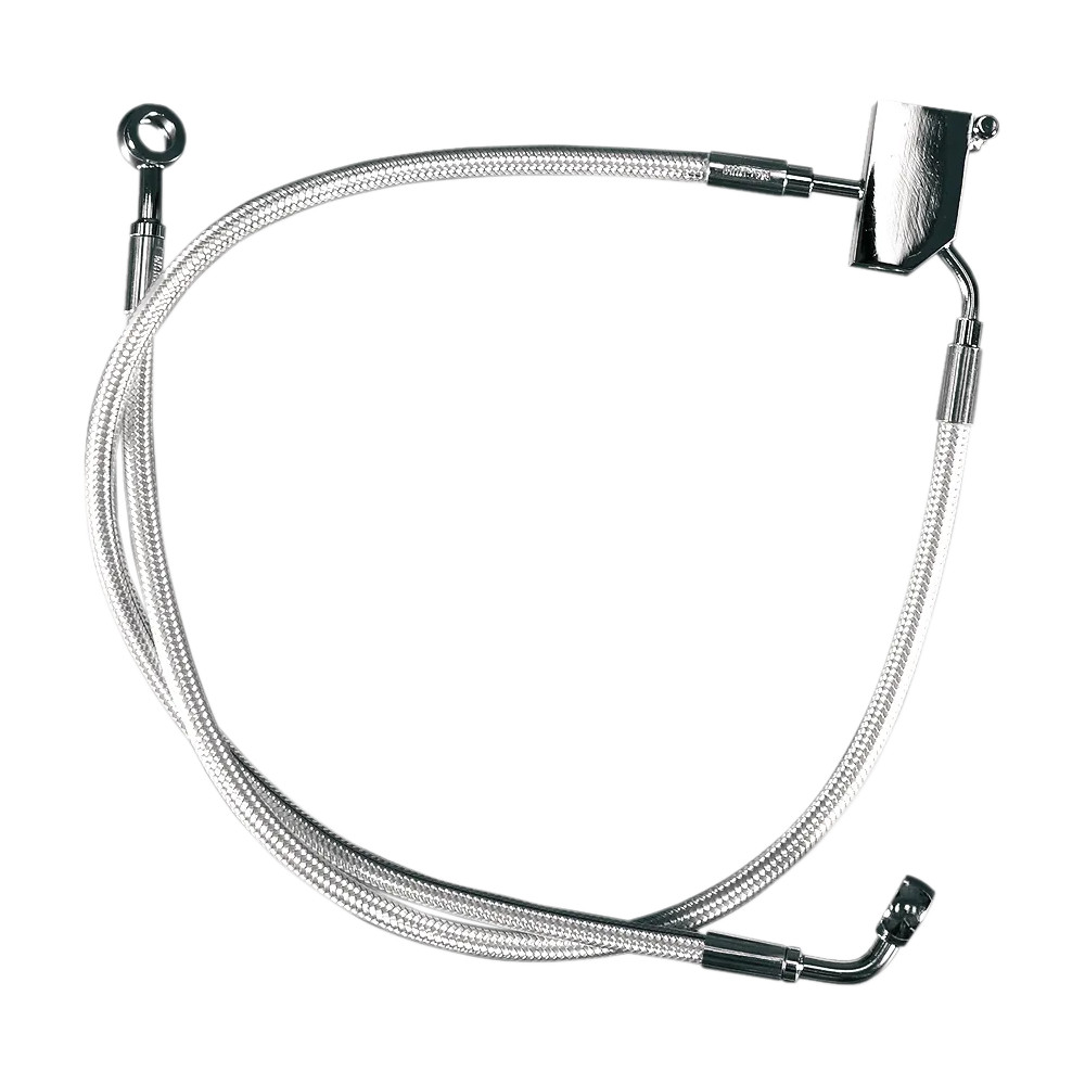 Braided Rear Brake Line Kit — Rear, with ABS, Chrome