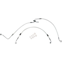 Braided Rear Brake Line Kit — Rear, with ABS, Chrome