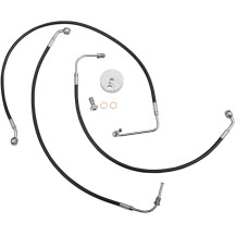 Kit de latiguillos de freno trenzados negros — 12" - 14", delantero, sin ABS, Negro