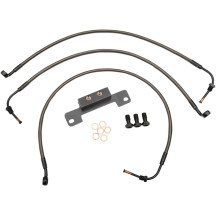 Kit de líneas de freno trenzadas Midnight — kit 12"-14", Ape Hanger, sin ABS, Negro