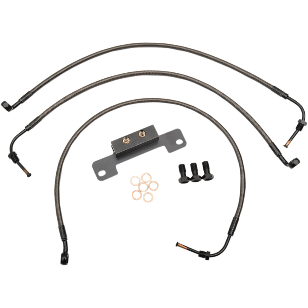 Kit de líneas de freno trenzadas Midnight — 38 cm–43 cm (15"–17"), Ape Hanger, negro