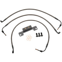 Kit de latiguillos de freno trenzados Midnight — 18"–20" (46–51 cm), Ape Hanger, sin ABS, Midnight negro