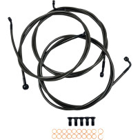 Kit de líneas de freno trenzadas Midnight — 46 cm–51 cm (18"–20"), Ape Hanger, con ABS, Negro