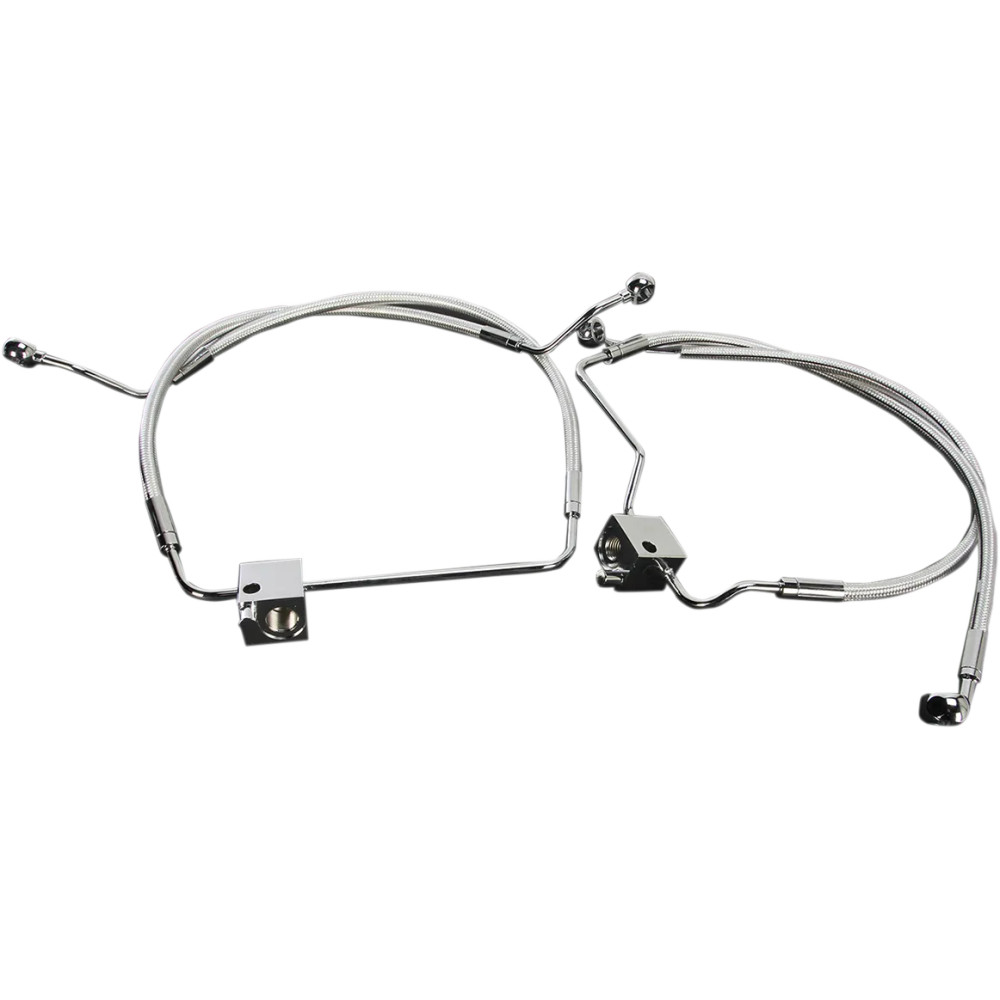 Designer Series Front Lower Brake Line Kit — Front lower, Dual disc, without ABS, Chrome
