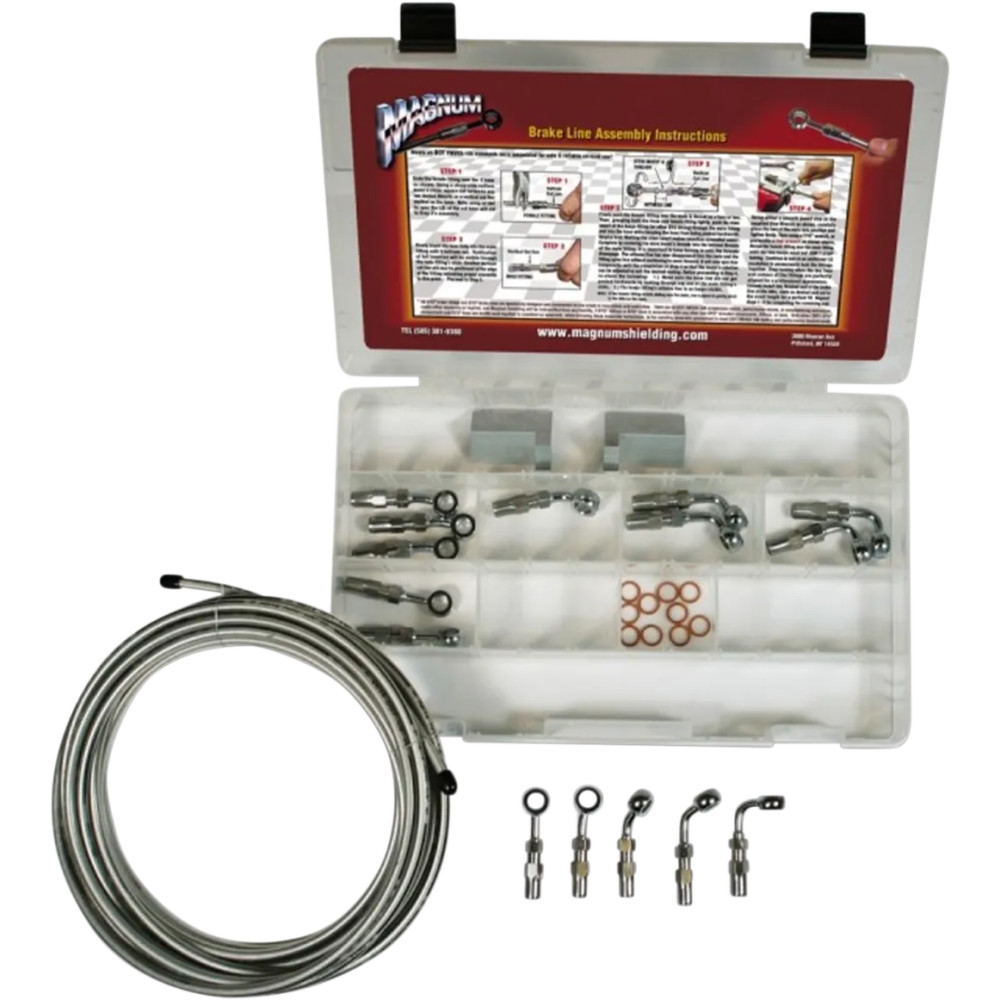 BYO® Build-Your-Own Brake Line Basic Builder Kit — 7.6 m (25'), without ABS, Chrome