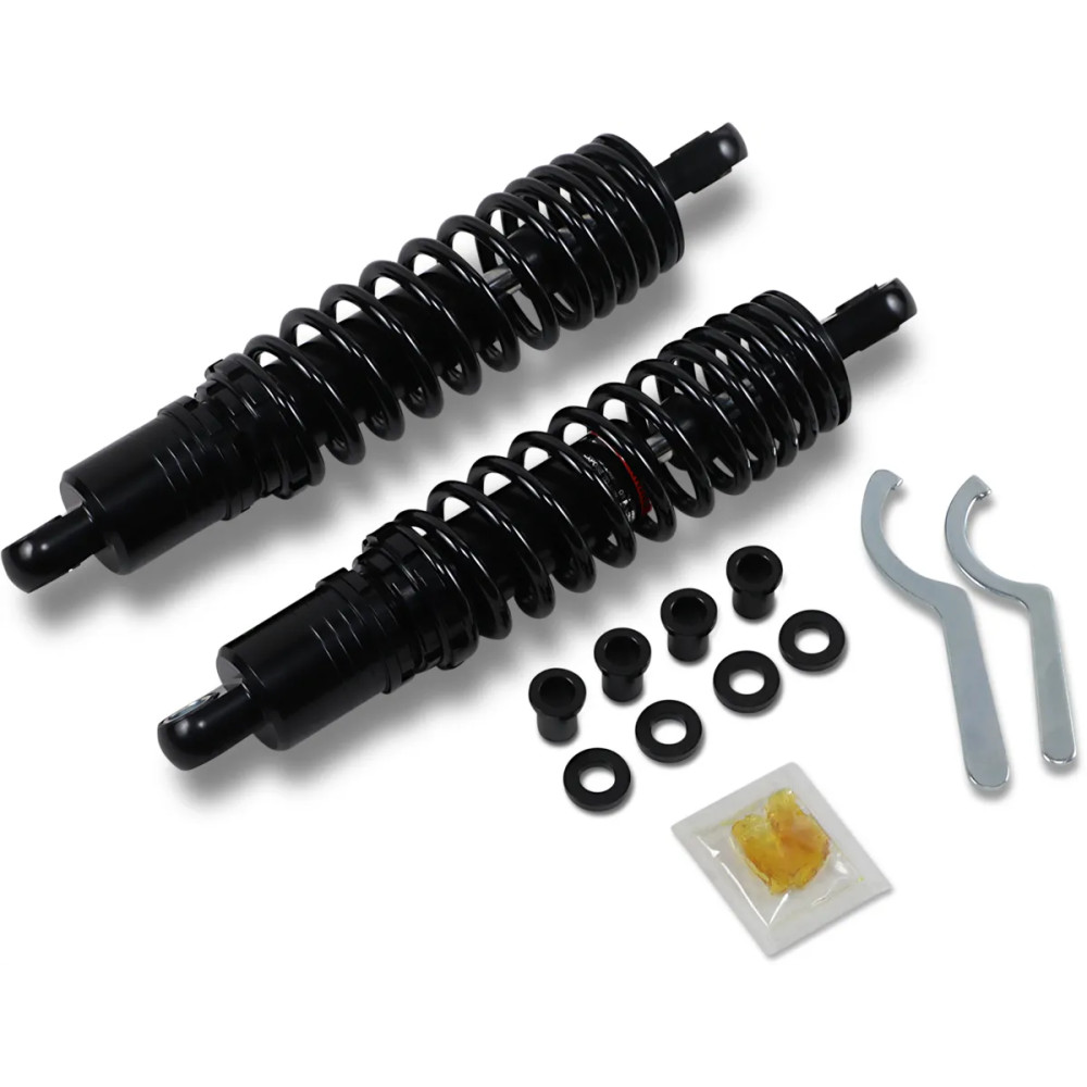 Premium Ride-Height Adjustable Shocks — 318 mm (12.50") extended, ±12.7 mm (0.50") ride-height, Black, rear