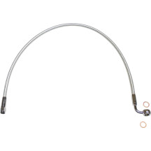 Alternate Length Designer Series ABS-Specific Front Brake Line Kit — 23", 10 mm 90° banjo, Chrome
