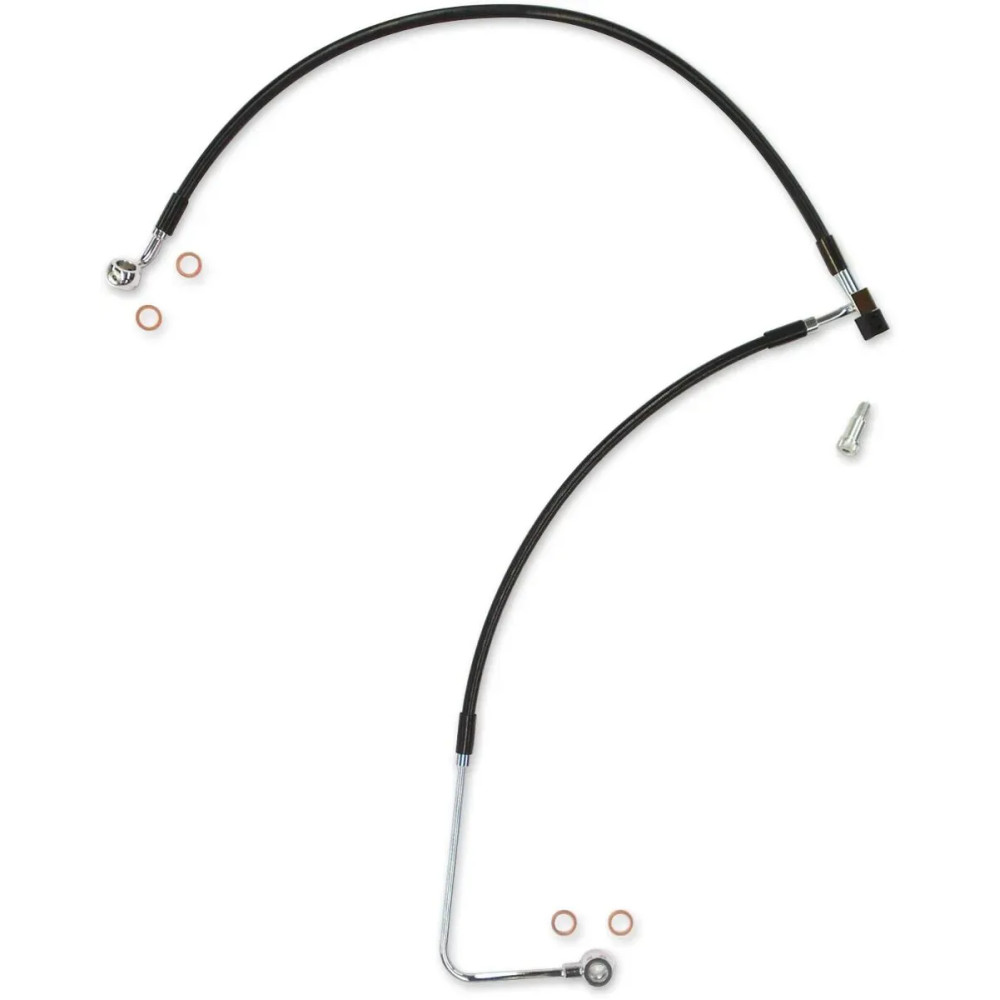 XR Lower Brake Line — 20-1/4 in, with ABS, front lower, Black/Chrome