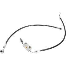 Extreme Response Front Brake Line Kit for ABS — 42 cm, 53.5 cm, Black, Chrome