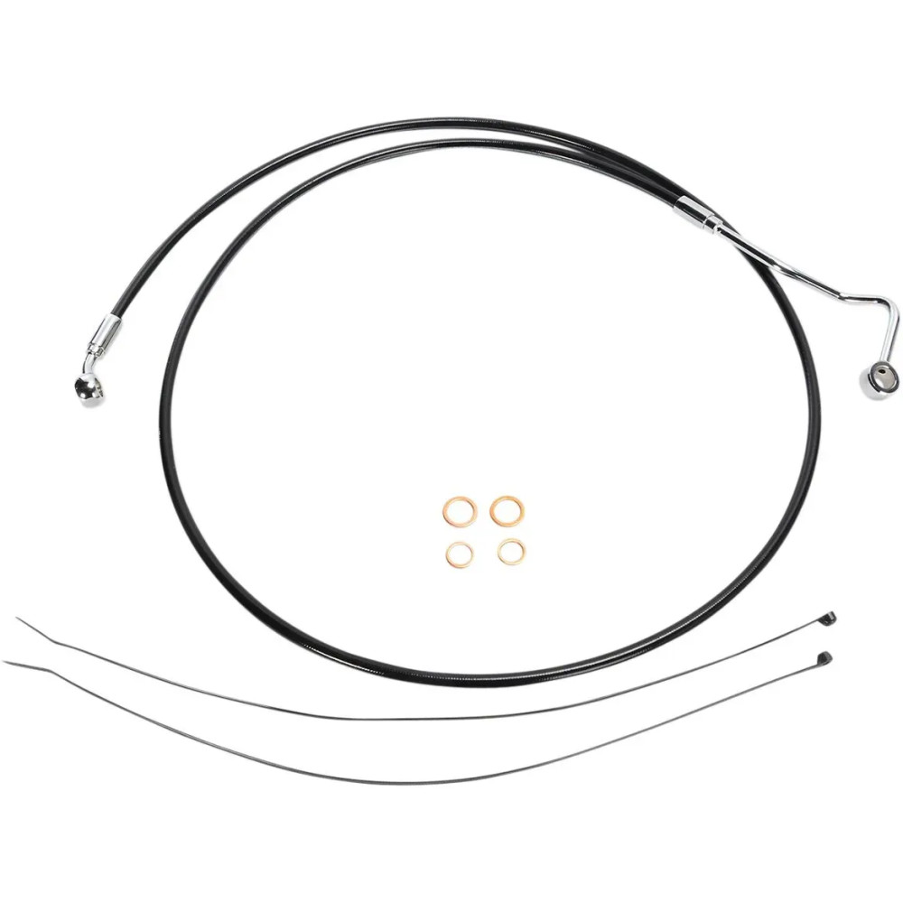 XR Stainless Upper Brake Line — 68", with ABS, Black/Chrome