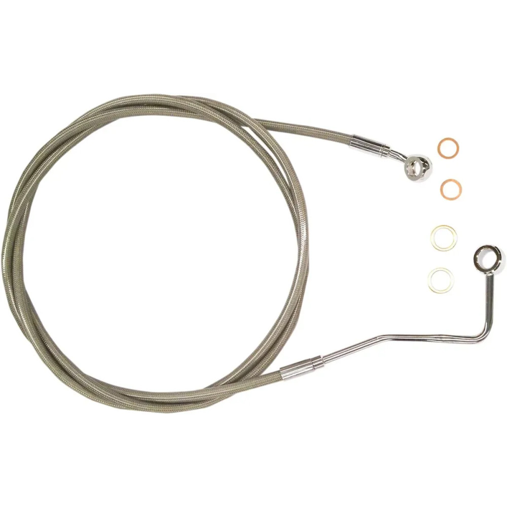 XR Stainless Upper Brake Line — 68" length, with ABS, Silver polished