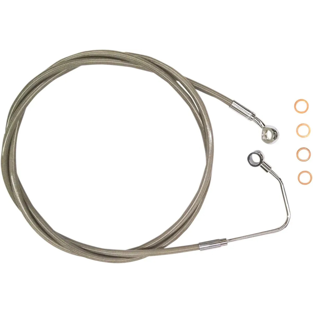 XR Stainless Upper Brake Line — 188 cm (74"), front upper, with ABS, Silver Polished