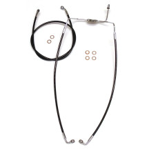 XR Stainless Extreme Response Front Brakeline Kit — Length 15.25 in, 33 in, without ABS, Black/Chrome