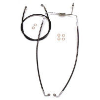 XR Stainless Extreme Response Front Brakeline Kit — Length 15.25 in, 33 in, without ABS, Black/Chrome