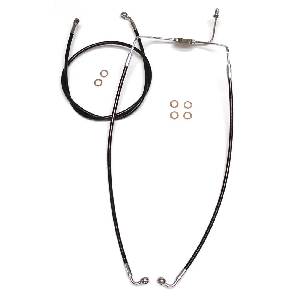 XR Stainless Extreme Response Front Brakeline Kit — Length 15.25 in, 33 in, without ABS, Black/Chrome