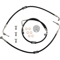 Kit de latiguillos de freno trenzados negros — 12"–14" (30,5–35,5 cm), delantero, Ape Hanger