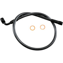 Designer Series ABS-Specific Upper Brake Line Kit — 24", 12 mm 90° banjo, Black, Black Pearl