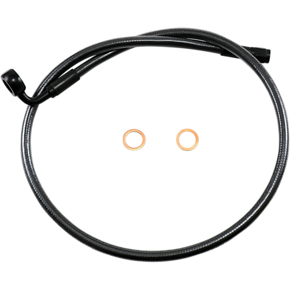 Alternative Length Designer Series ABS-Specific Upper Brake Line Kit — 76 cm (30"), with ABS, 12 mm 90° banjo, Black